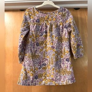 Peek Little Peanut - Floral Long sleeve toddler dress - corduroy material